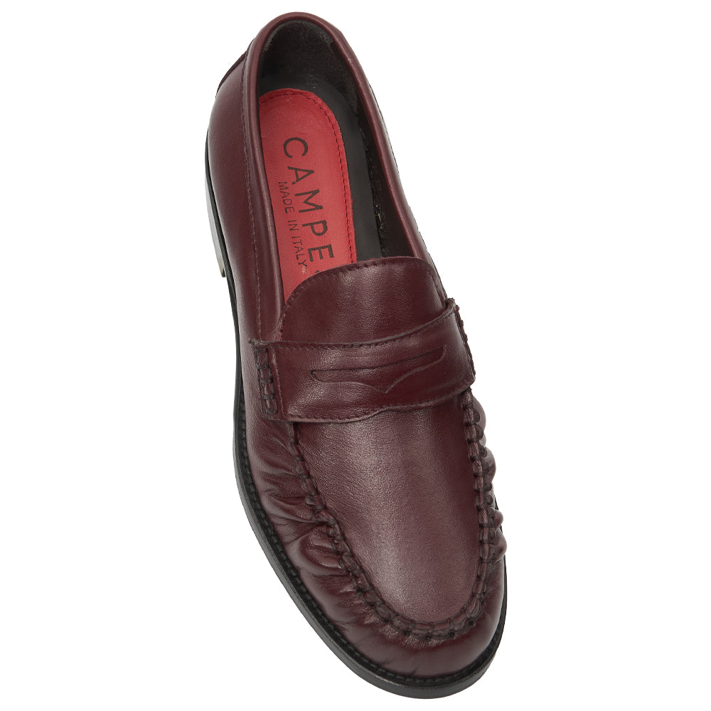 Mocassino Penny Loafer Morbido in Pelle Bordeaux