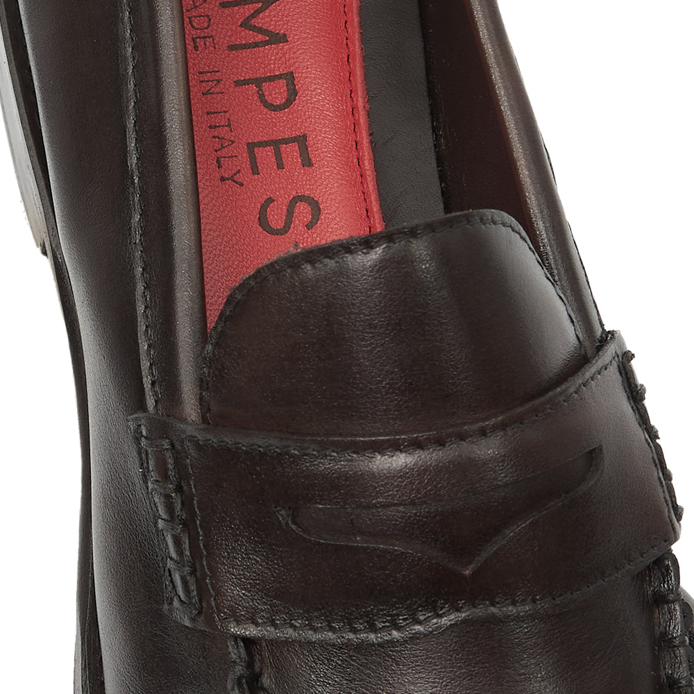 Mocassino Penny Loafer Morbido in Pelle testa di moro
