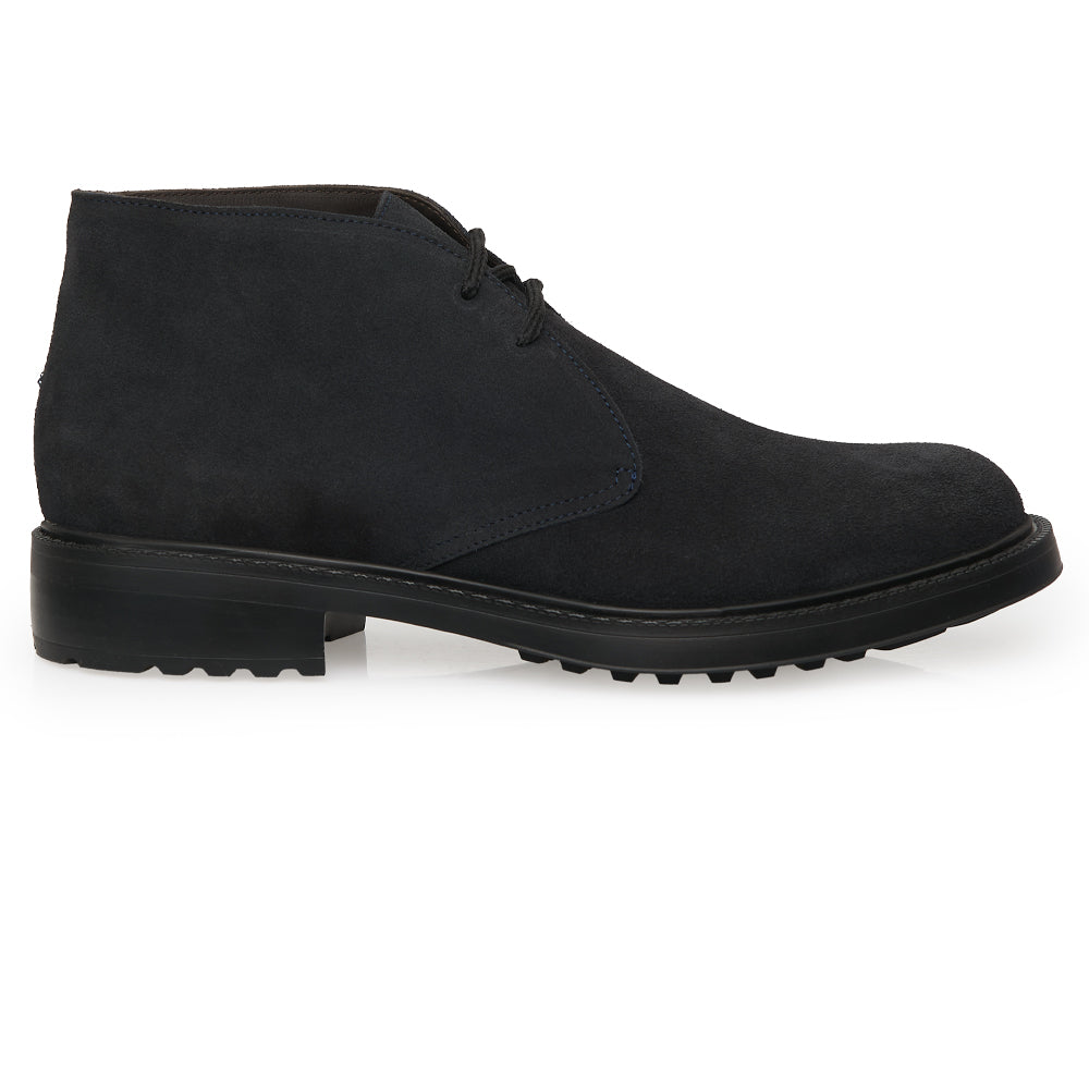 Polacchino Chukka Boot in Camoscio Blu scuro con Suola Roccia