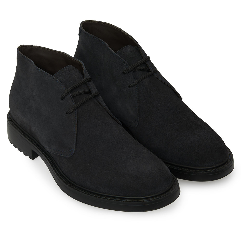 Polacchino Chukka Boot in Camoscio Blu scuro con Suola Roccia