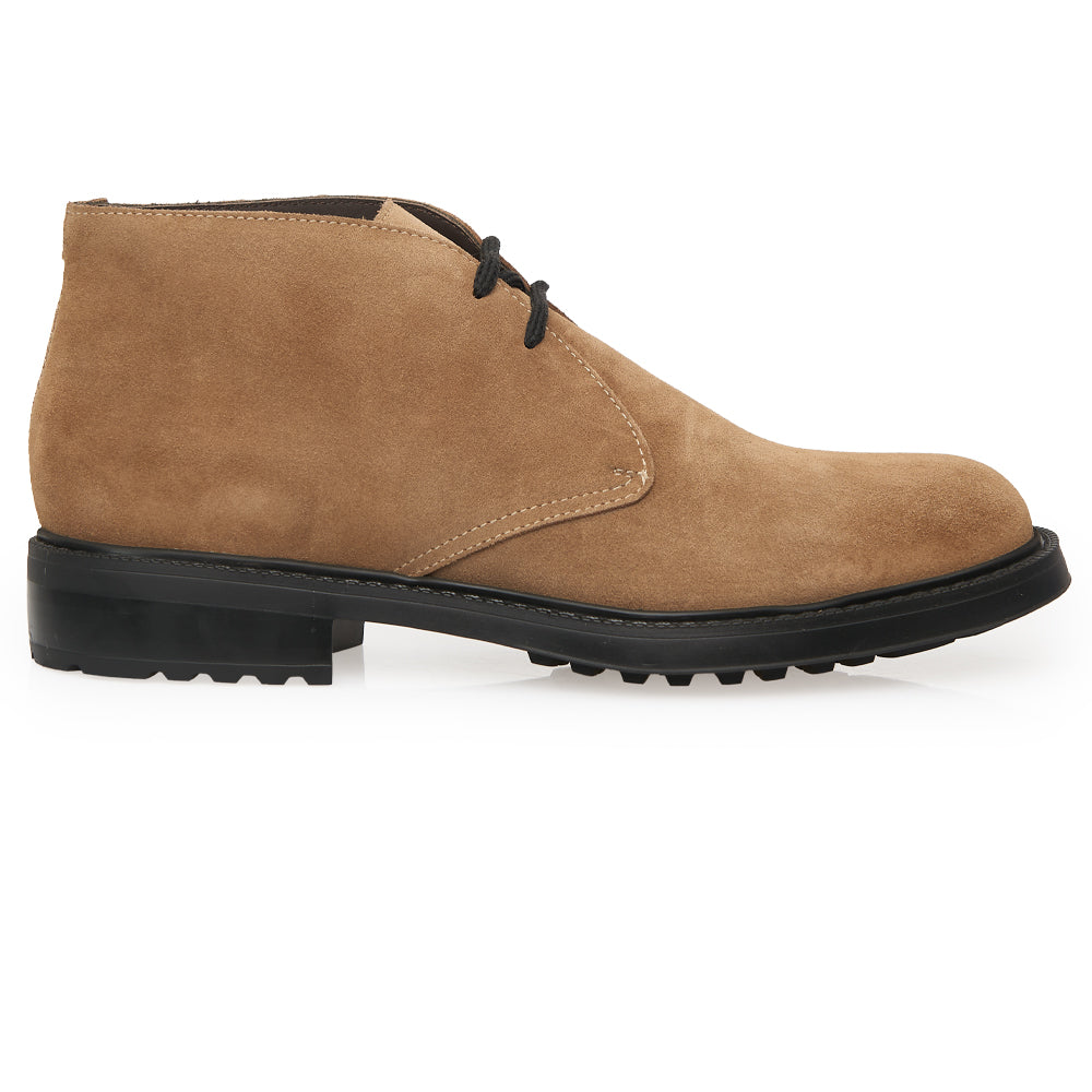 Polacchino Chukka Boot in Camoscio Taupe con Suola Roccia