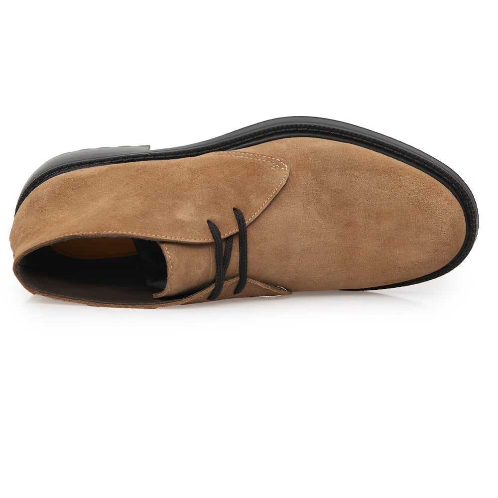Polacchino Chukka Boot in Camoscio Taupe con Suola Roccia