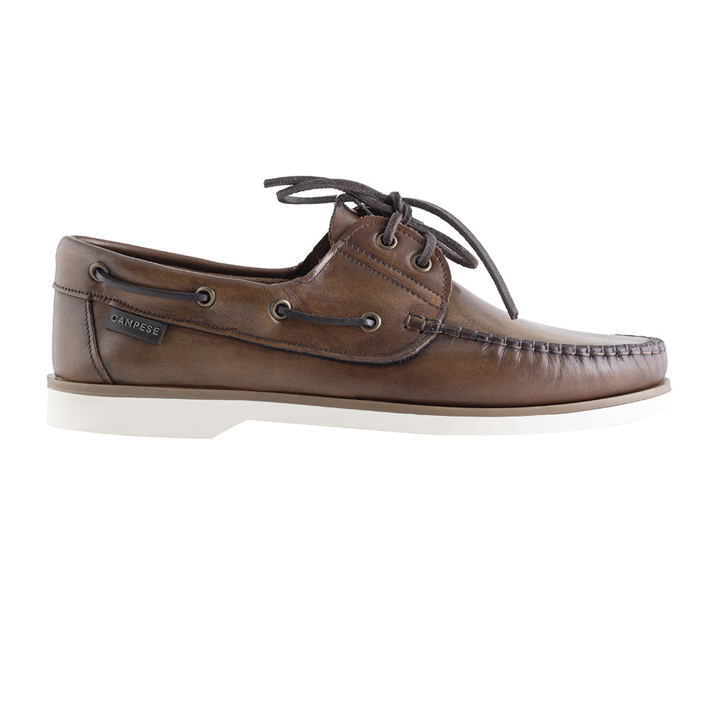 Dark Brown Leather Boat Moccasins