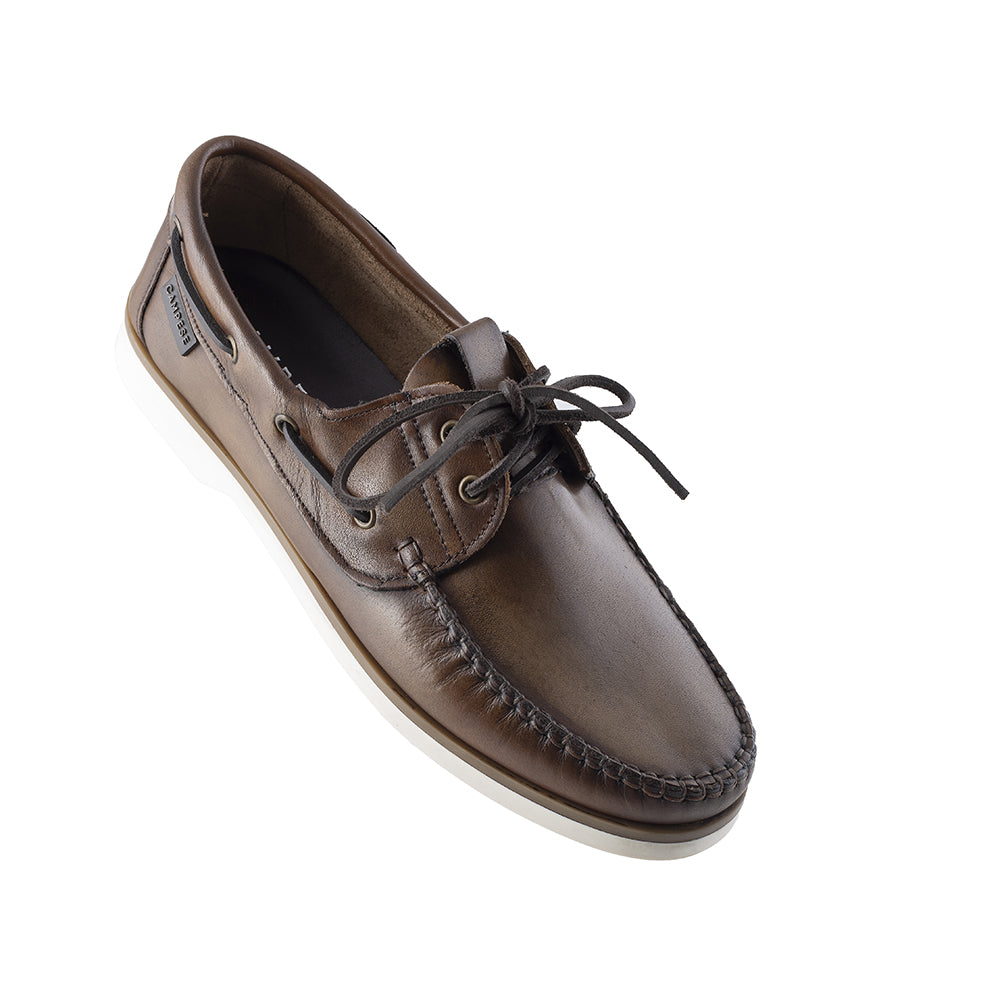 Dark Brown Leather Boat Moccasins