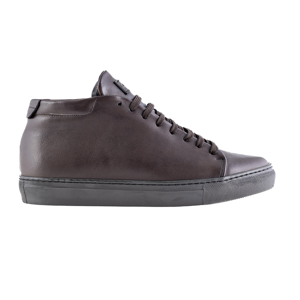 Dark brown leather sneakers