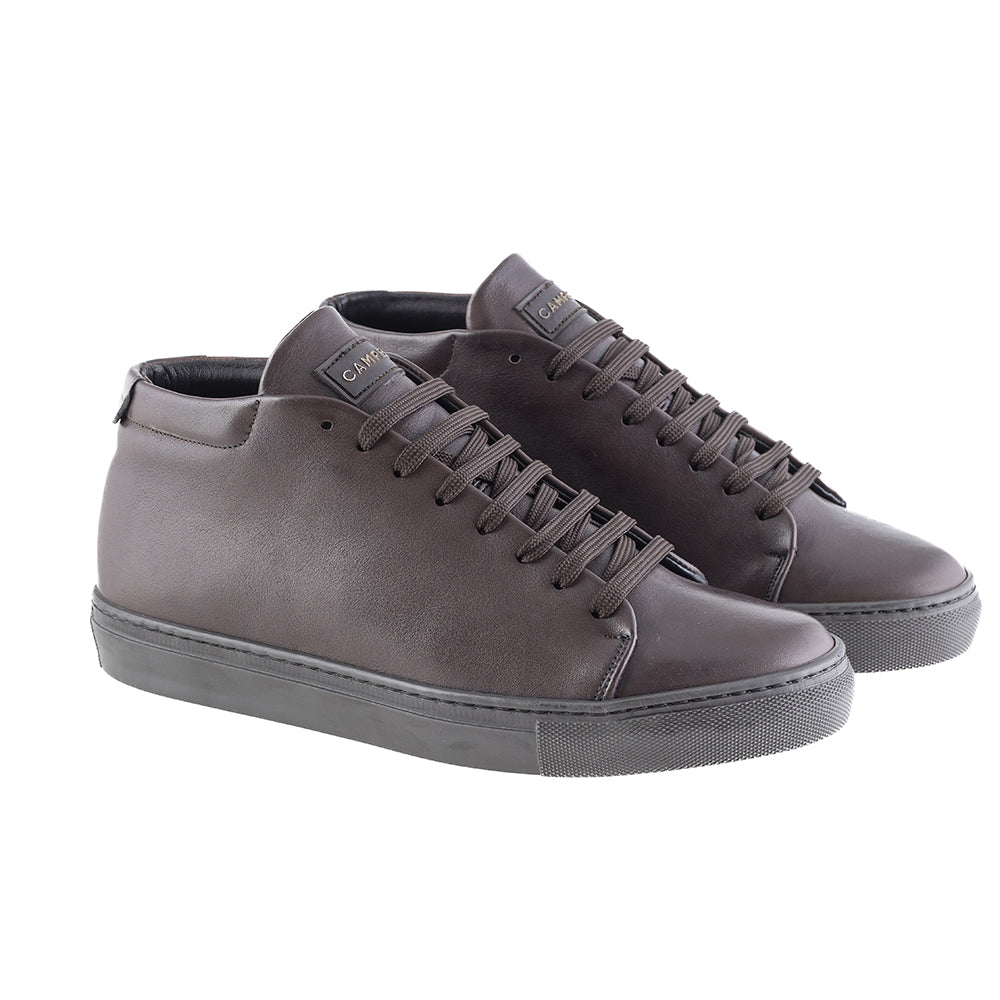 Sneakers in pelle marrone scuro