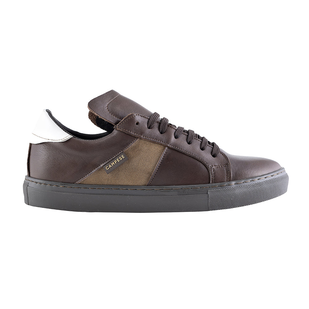 Brown leather sneakers