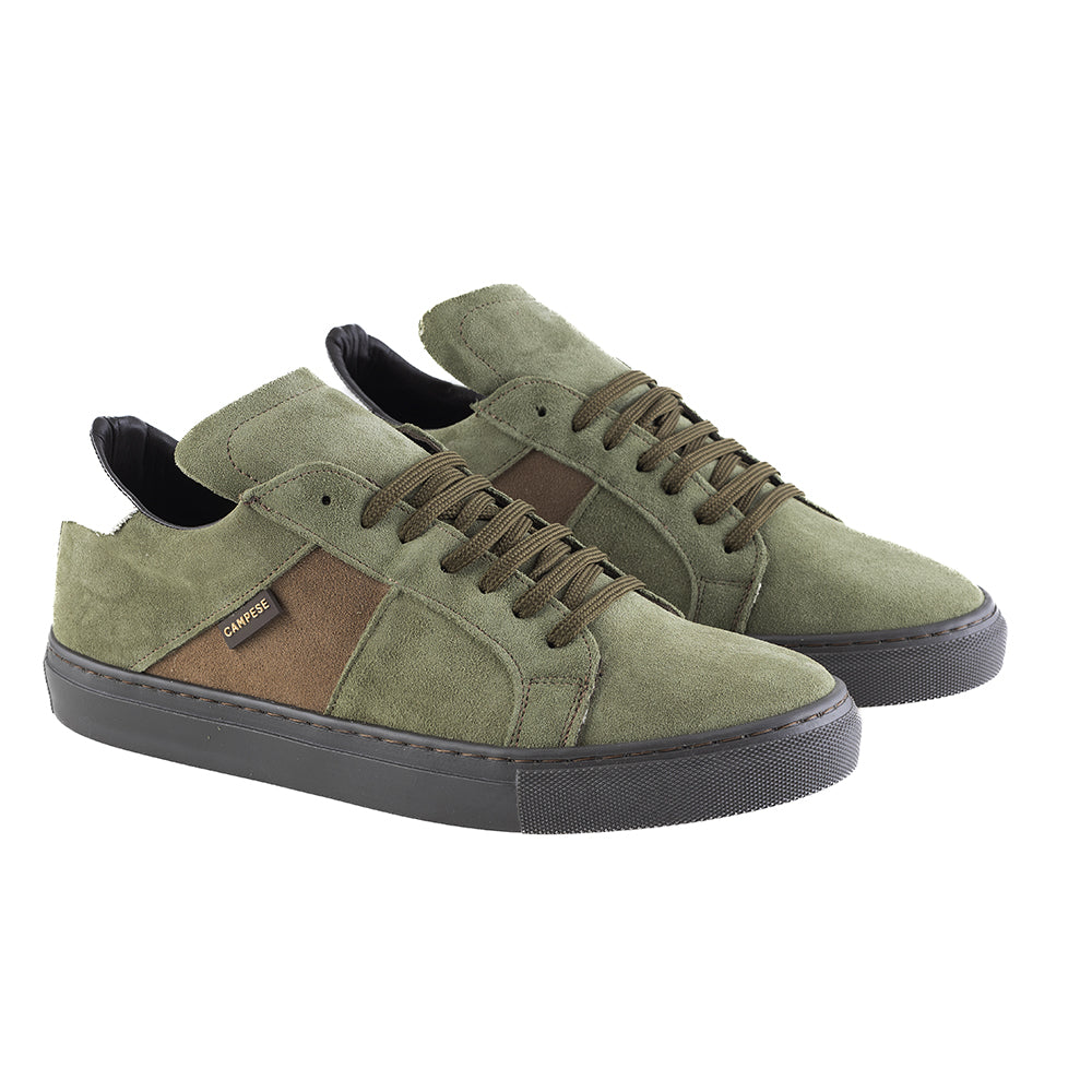 Sneakers in camoscio verde