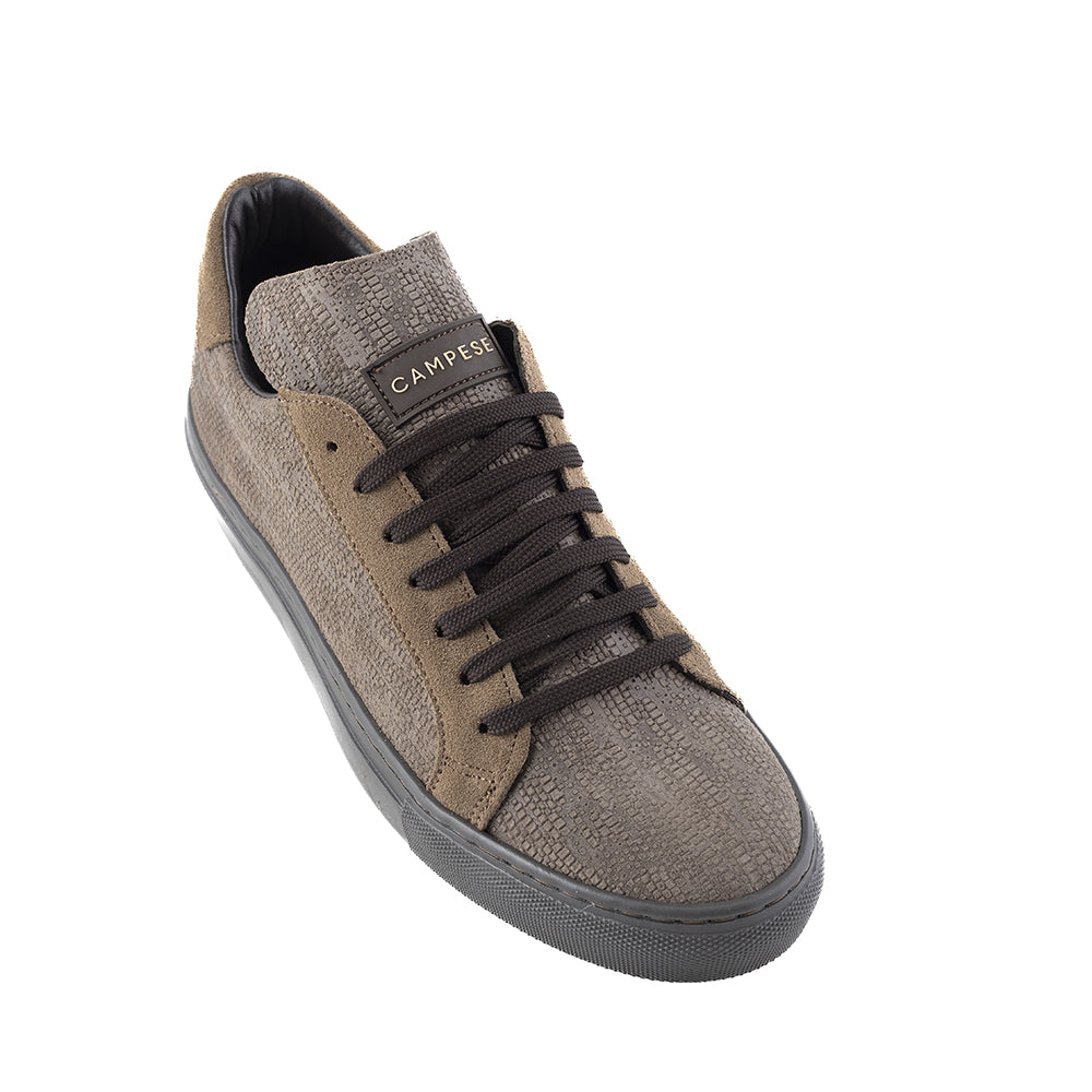 Sneakers in camoscio marrone