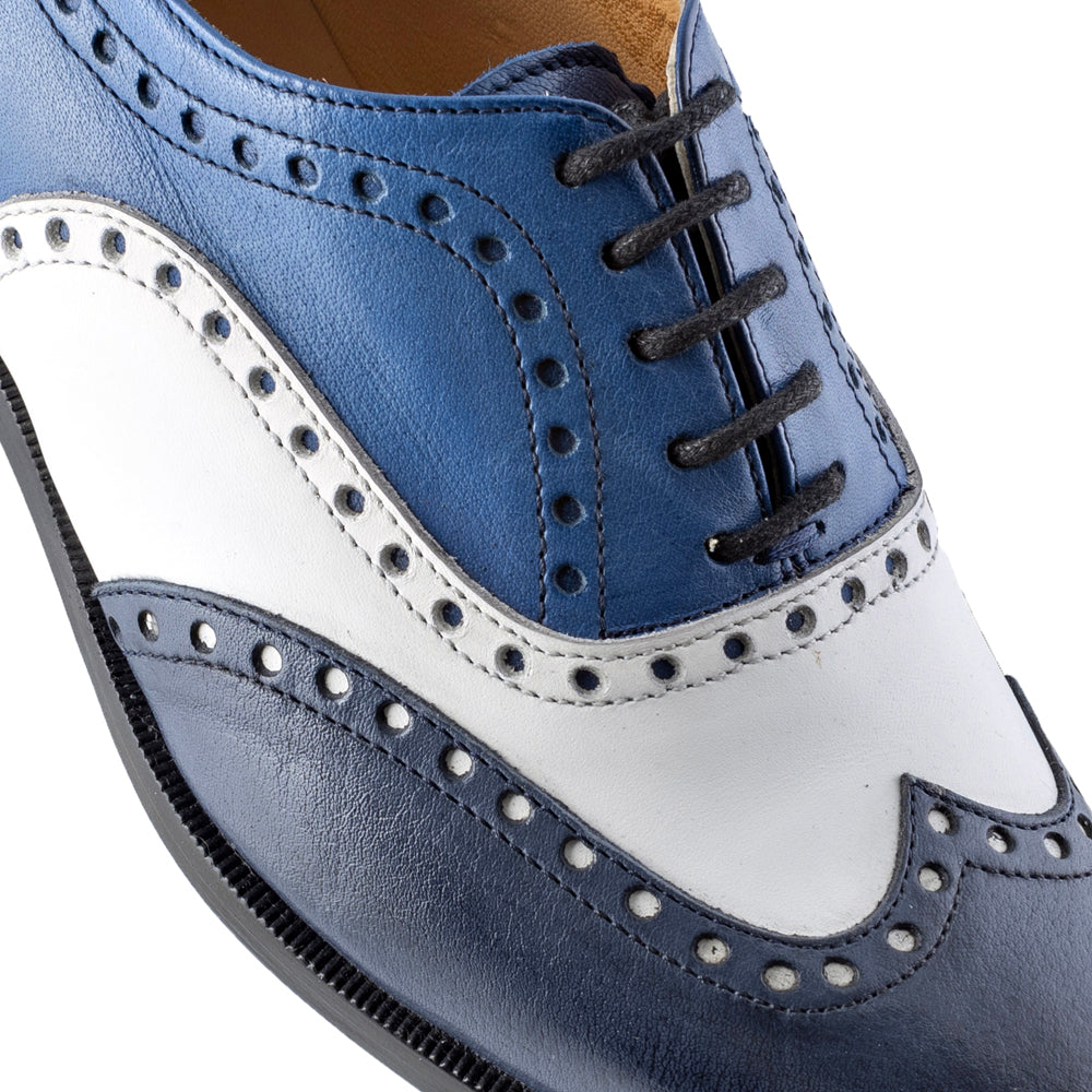 Blue and white Brogue shoes