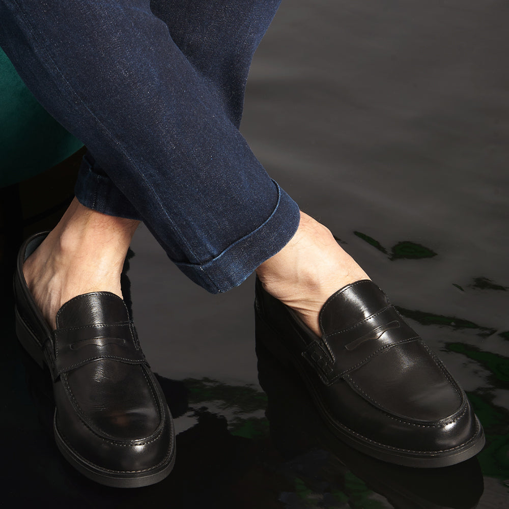 Mocassino Penny cerimonia in pelle nera