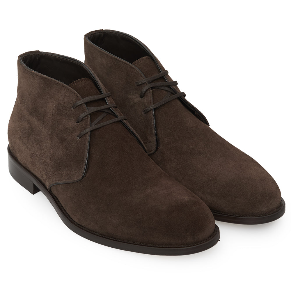 Polacchino Chukka Boot in Camoscio Morbido Testa di moro