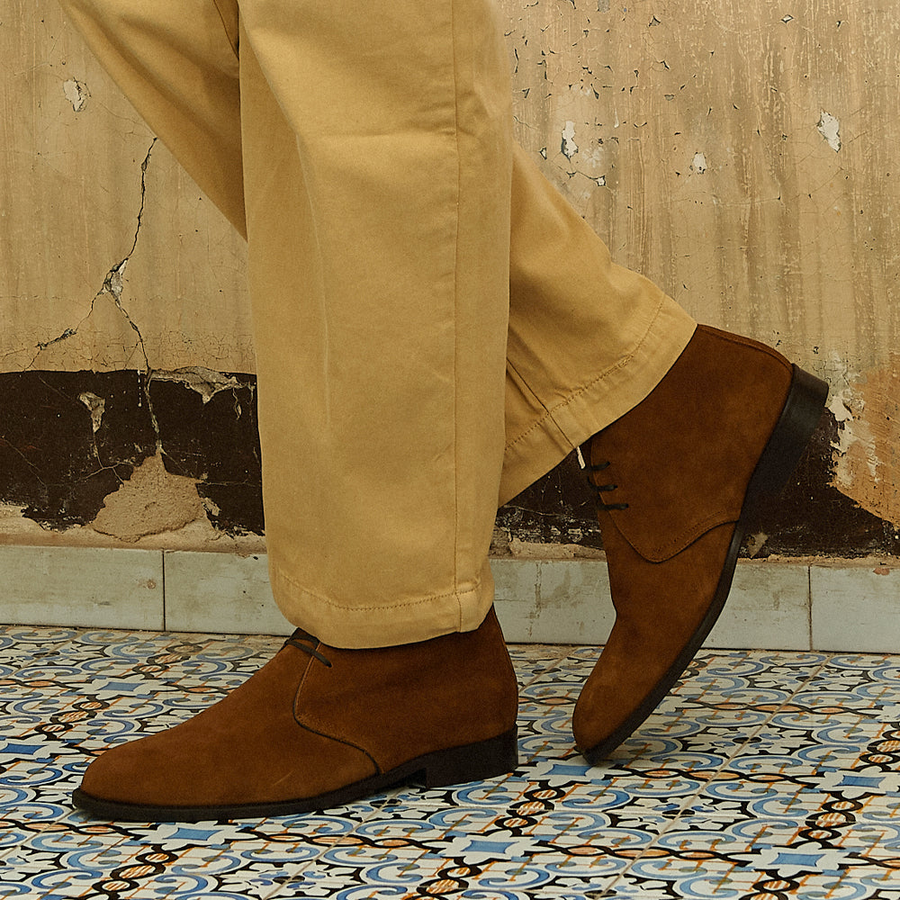 Polacchino Chukka Boot in Camoscio Morbido Cuoio