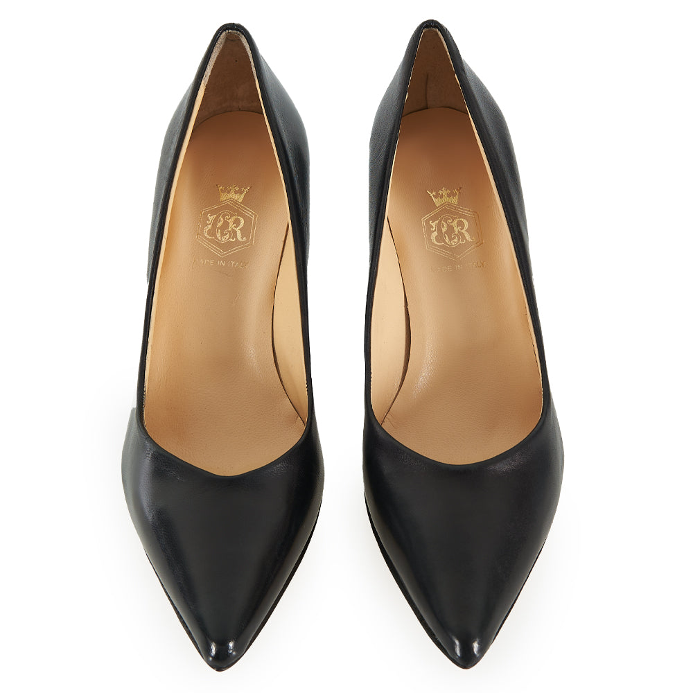 Décolleté in pelle nera