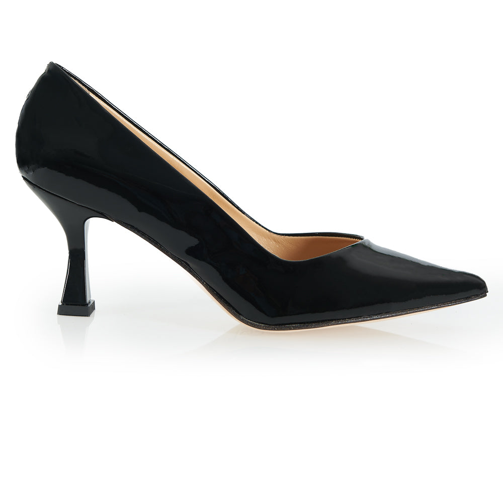 Décolleté in pelle nero vernice