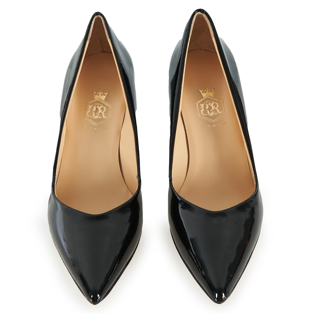 Décolleté in pelle nero vernice