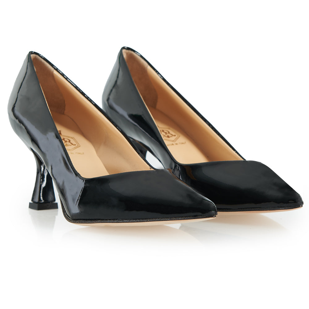 Décolleté in pelle nero vernice