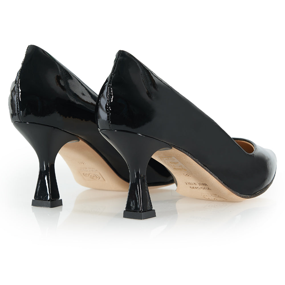 Décolleté in pelle nero vernice