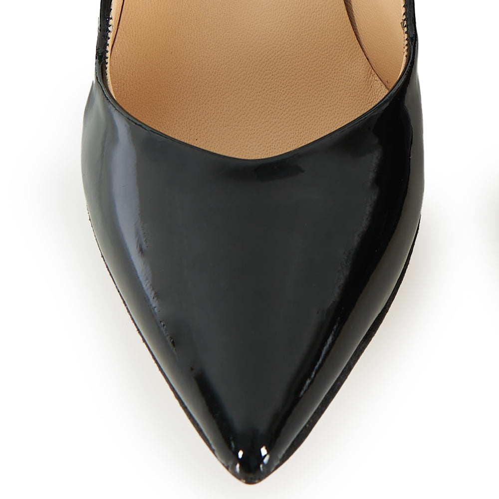 Décolleté in pelle nero vernice