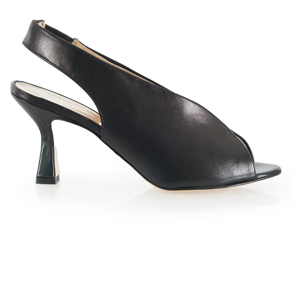 Décolleté elegante fasciato in pelle nera