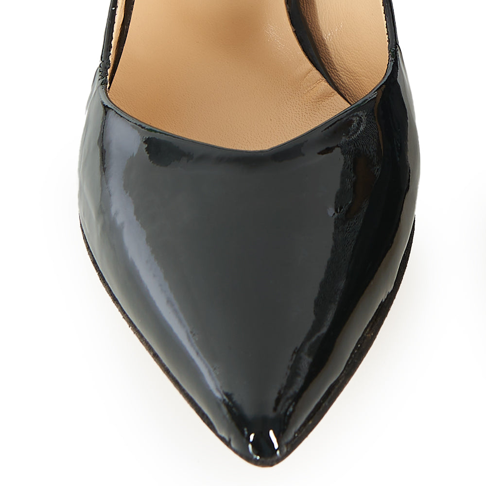 Décolleté slingback in pelle vernice nera