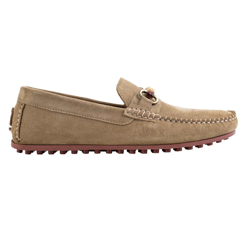 Mocassini driver in pelle scamosciata beige