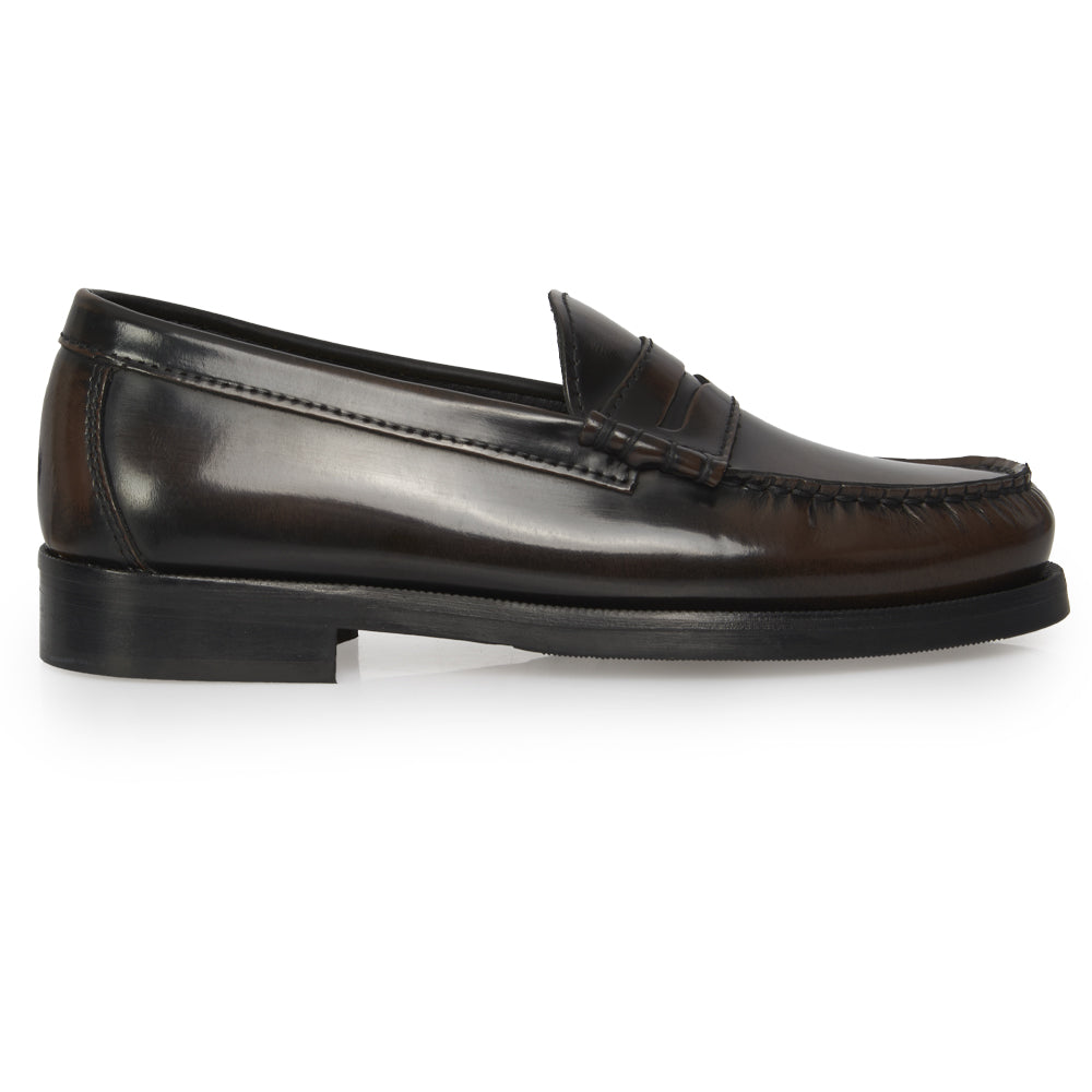 Mocassino Penny Loafer in Pelle testa di moro – cuciture a mano