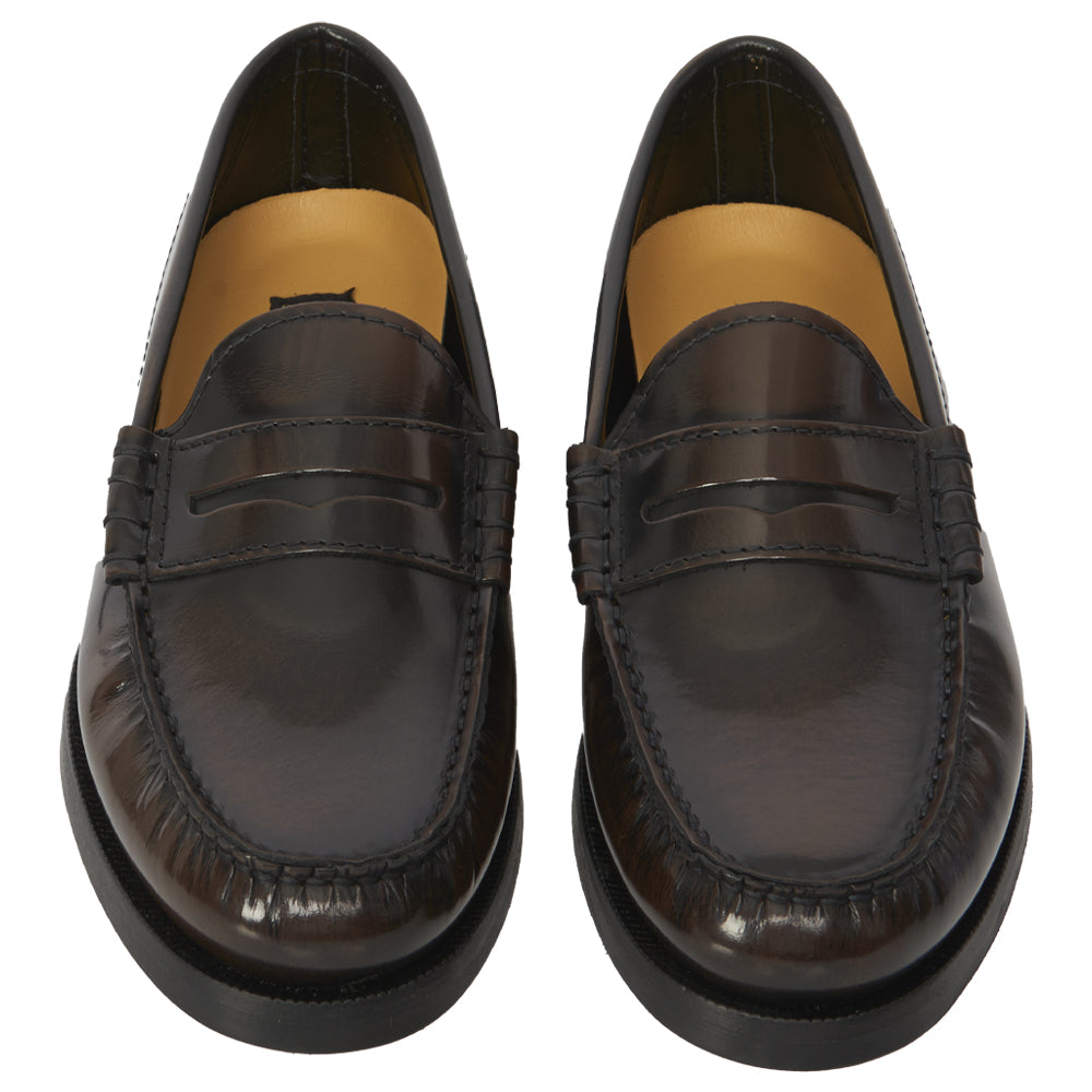 Mocassino Penny Loafer in Pelle testa di moro – cuciture a mano