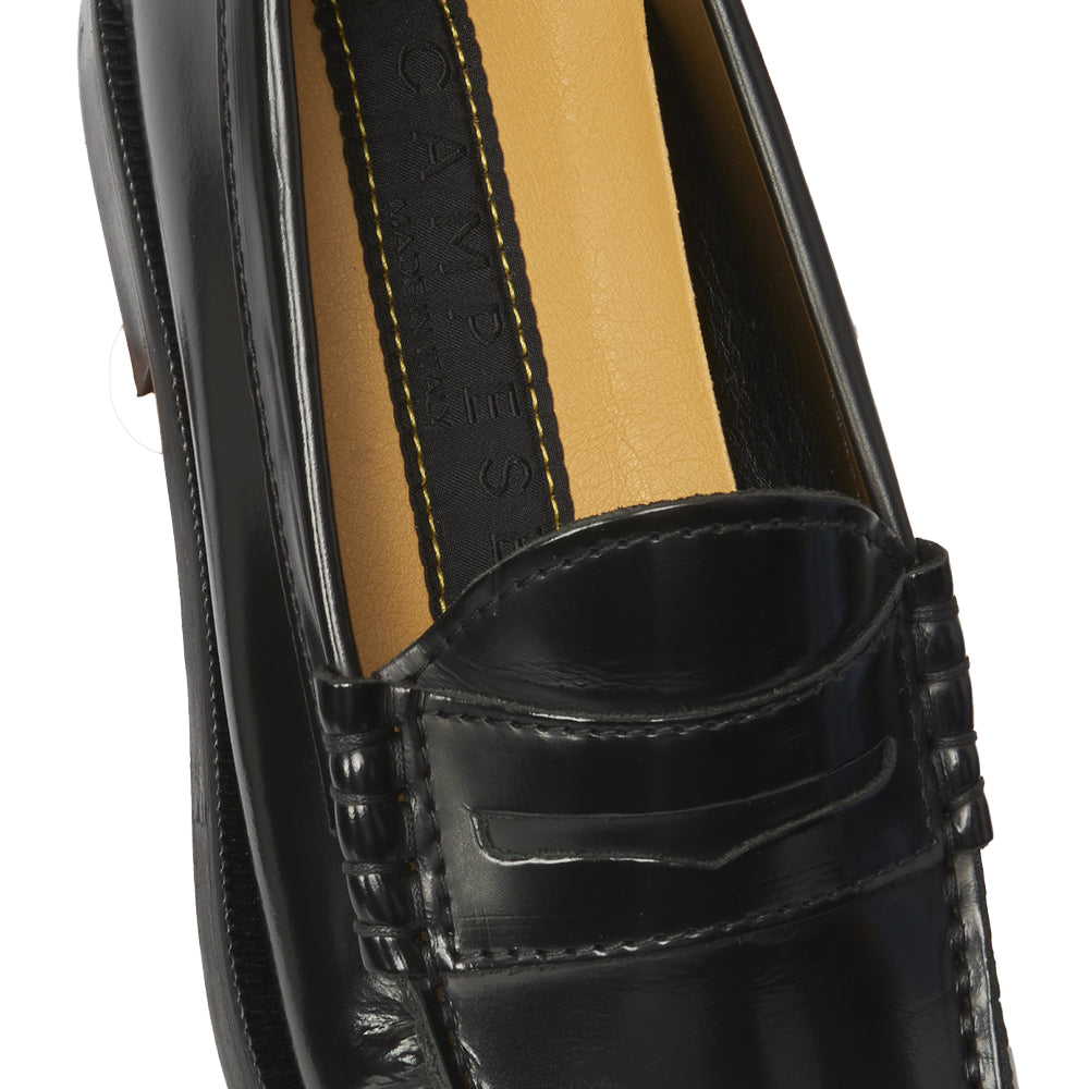 Mocassino Penny Loafer in Pelle Nera – cuciture a mano