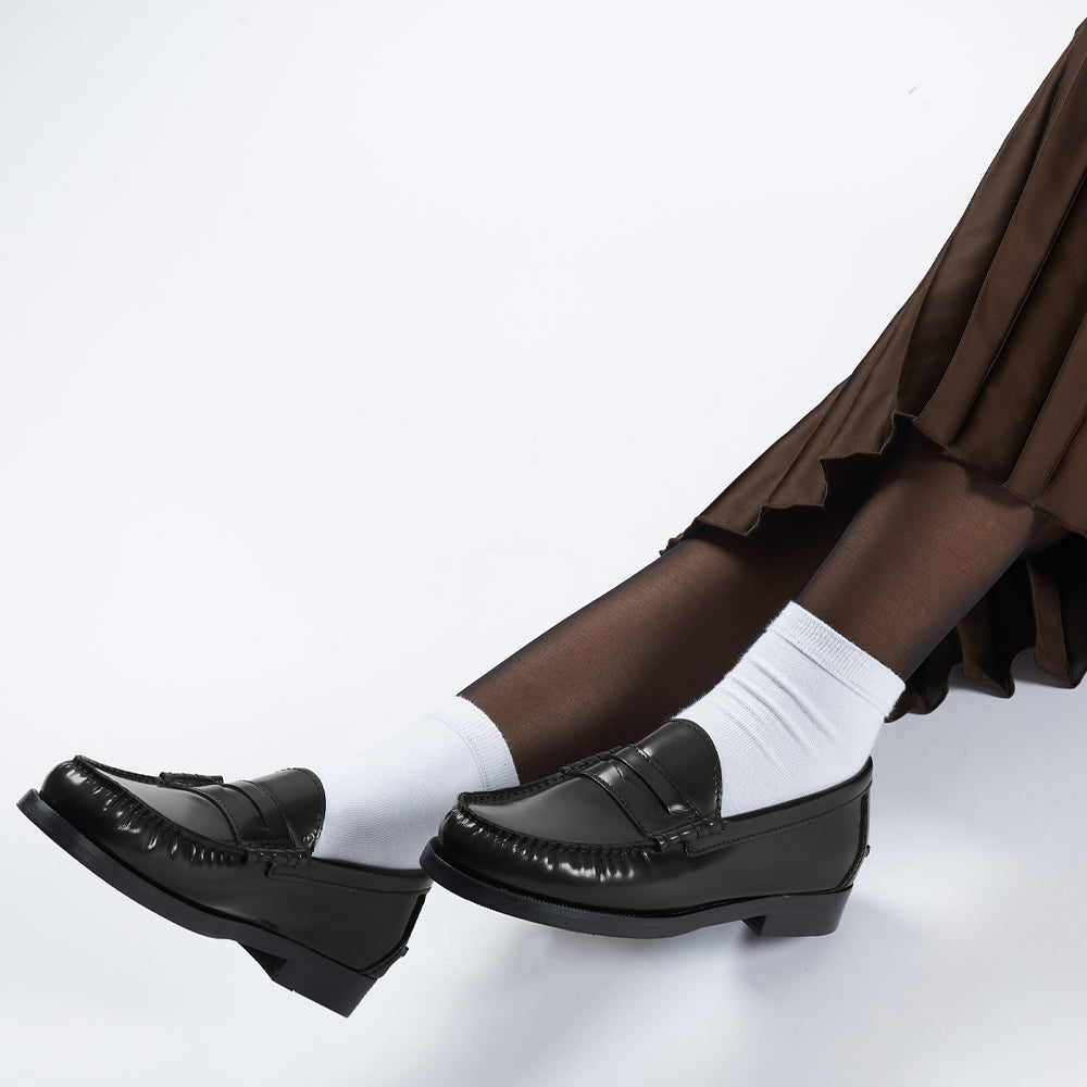 Mocassino Penny Loafer in Pelle Nera – cuciture a mano
