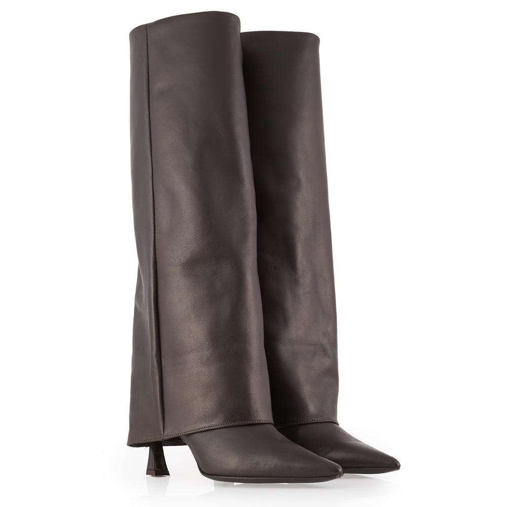 Stivali in pelle testa di moro