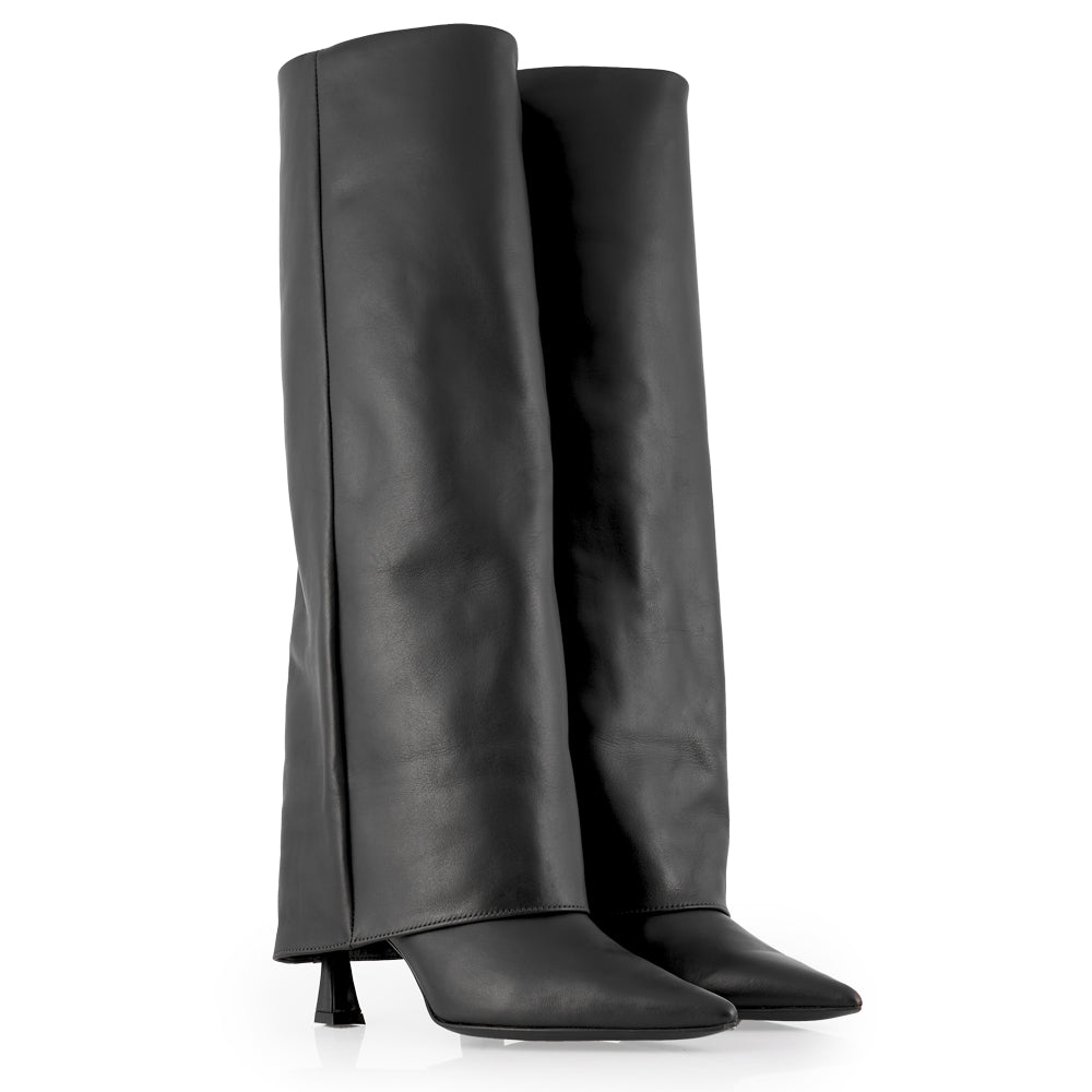 Stivali in pelle nera