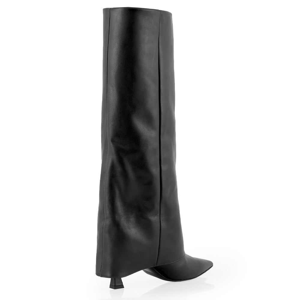 Stivali in pelle nera