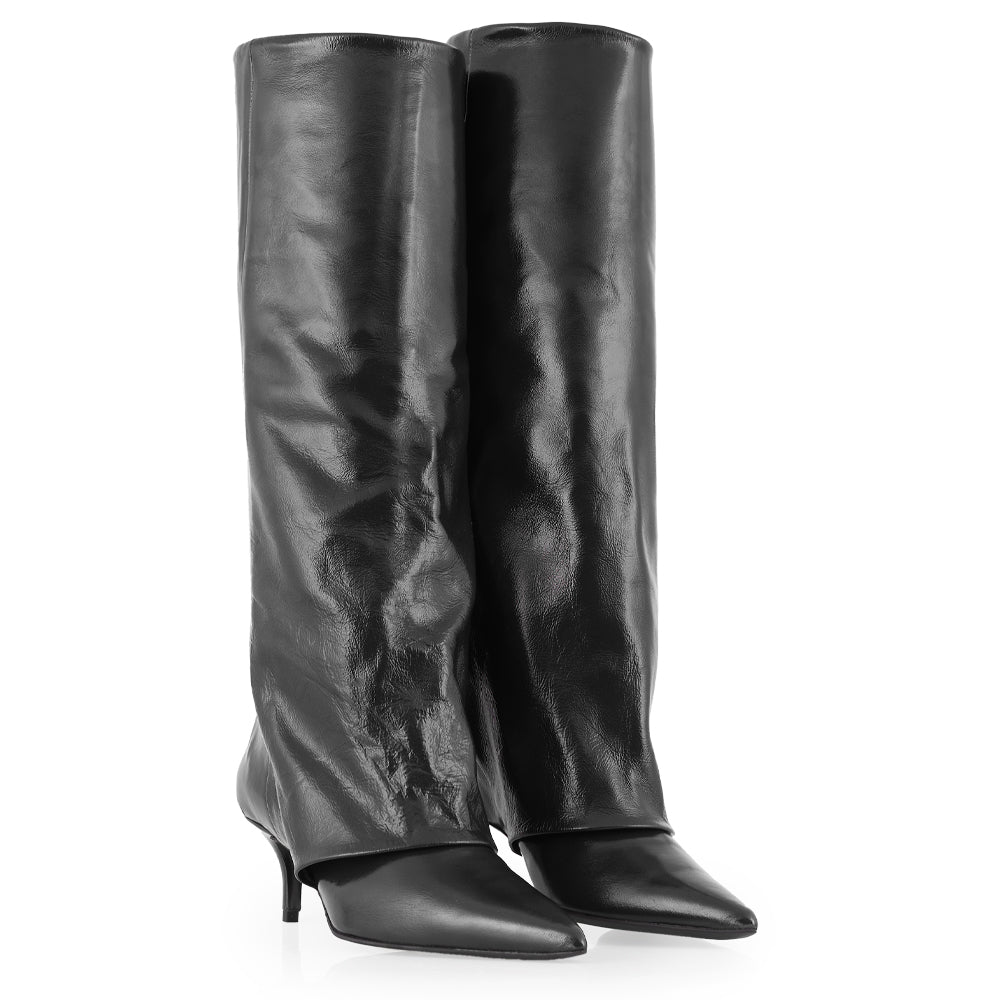 Stivale in pelle nera