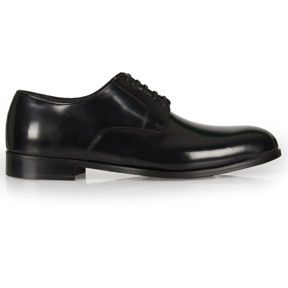 Derby elegante in pelle abrasivata nera