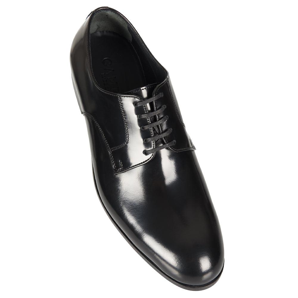 Derby elegante in pelle abrasivata nera