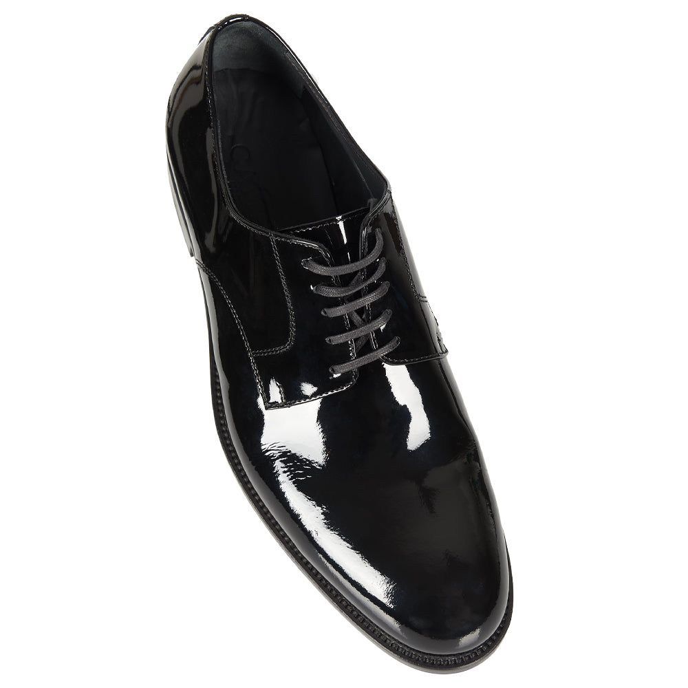 derby élégant en cuir verni noir