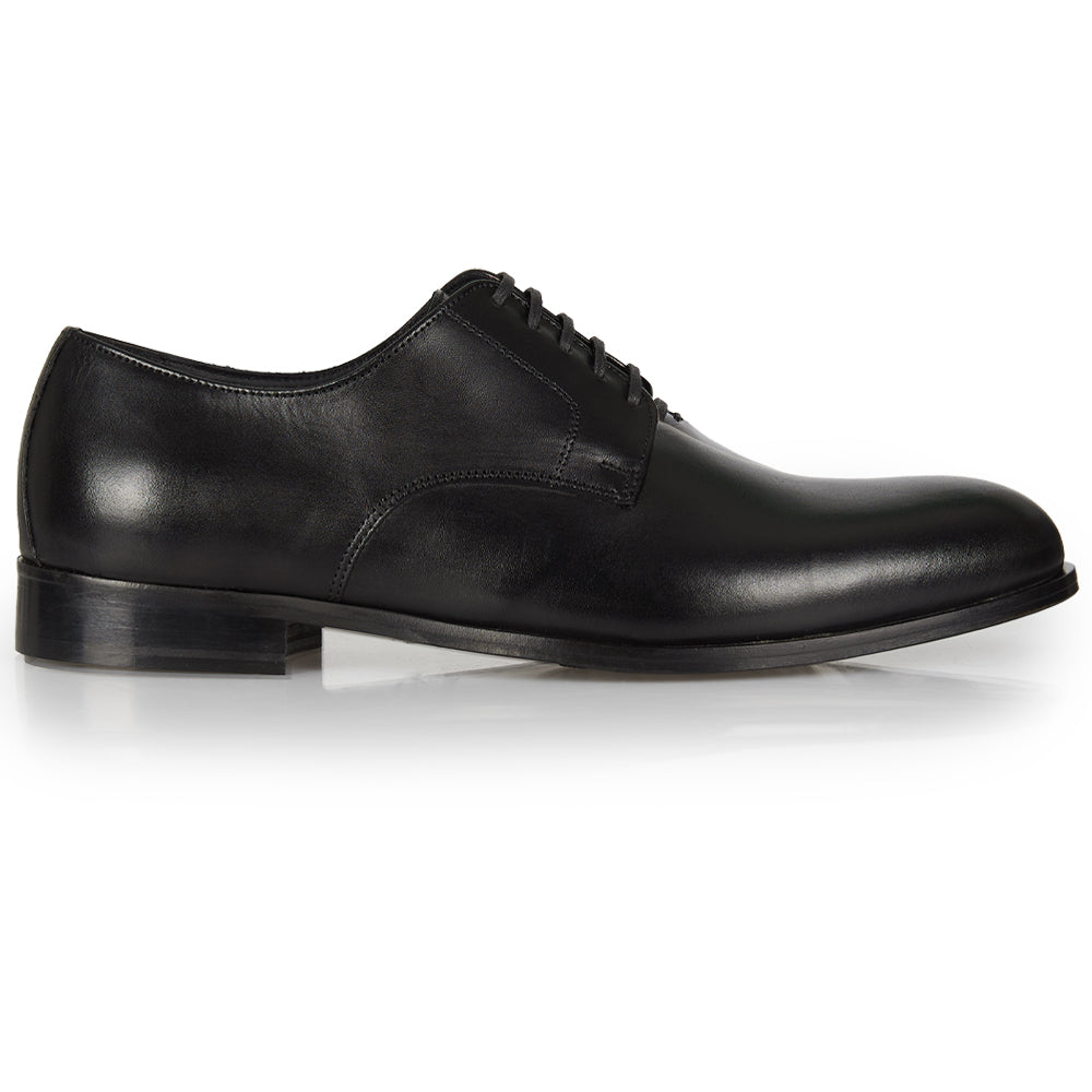 Derby elegante in pelle nera