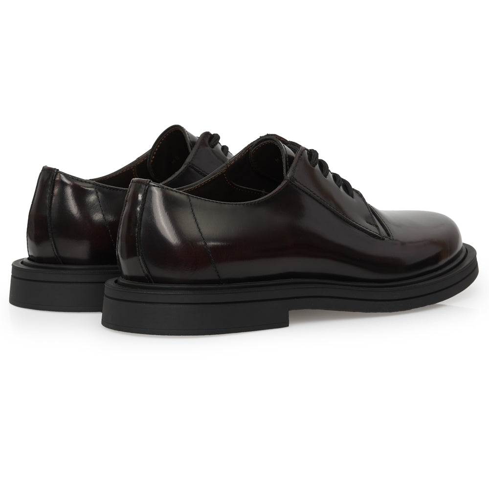 Scarpa Stringata Derby in Pelle bordeaux