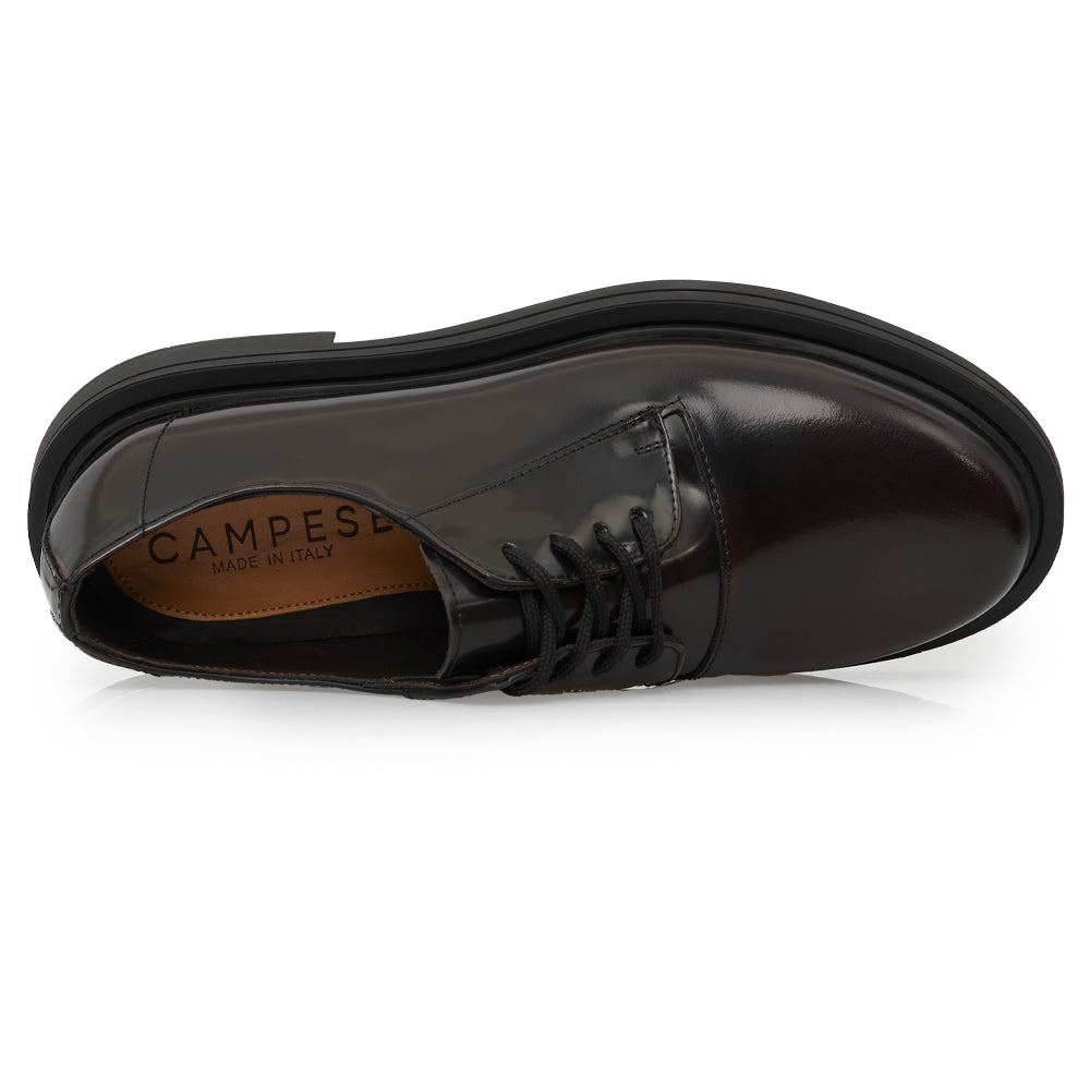 Scarpa Stringata Derby in Pelle bordeaux