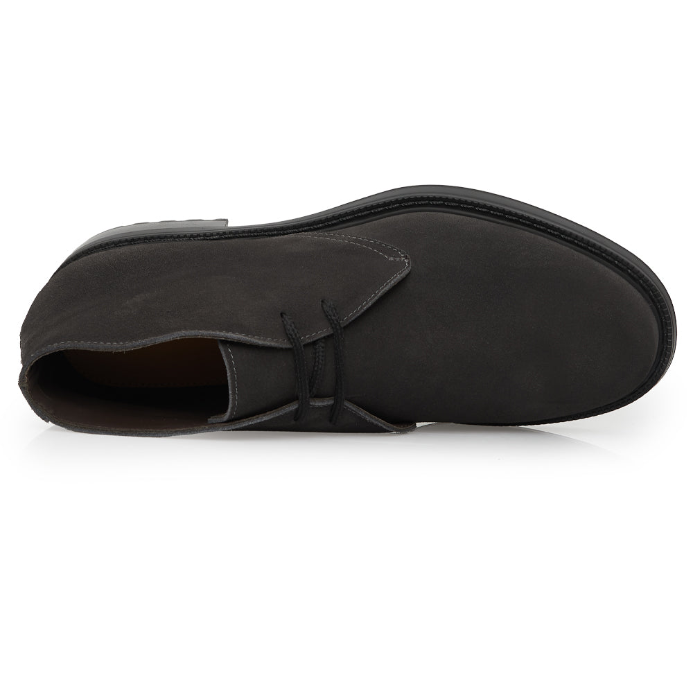 Polacchino Chukka Boot in Camoscio Grigio Antracite con Suola Roccia