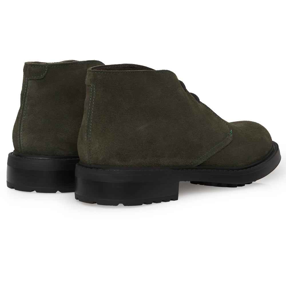 Polacchino Chukka Boot in Camoscio verde bosco con Suola Roccia