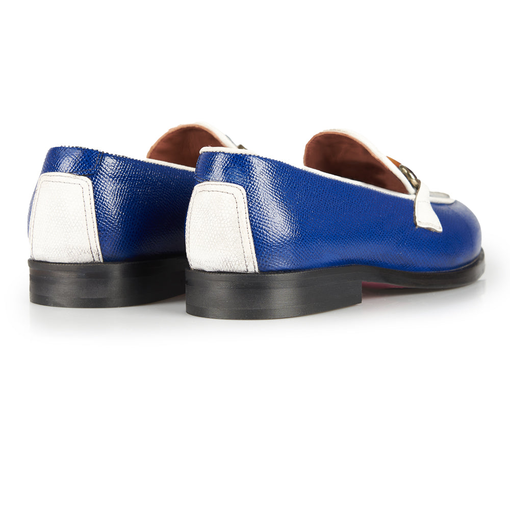 Blue patterned moccasin