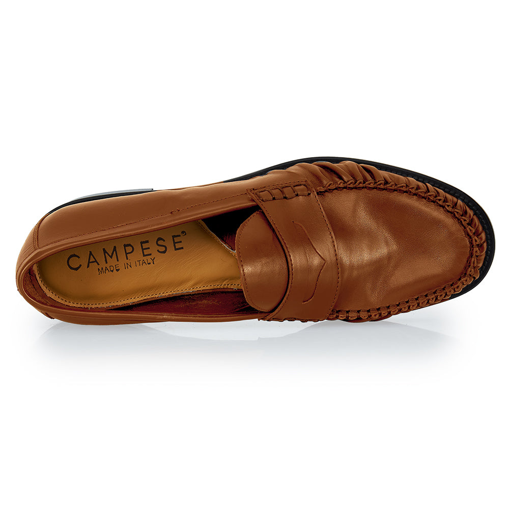 Mocassino Penny Loafer Cuoio – Lavorazione Bologna