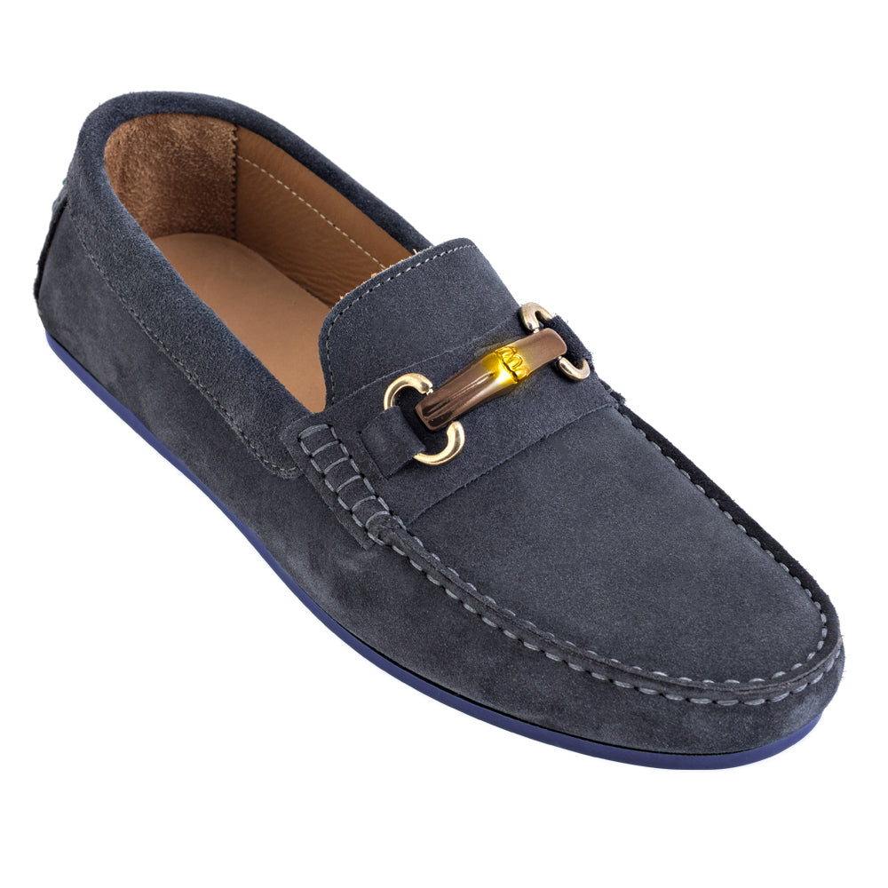 Mocassini driver in pelle scamosciata jeans