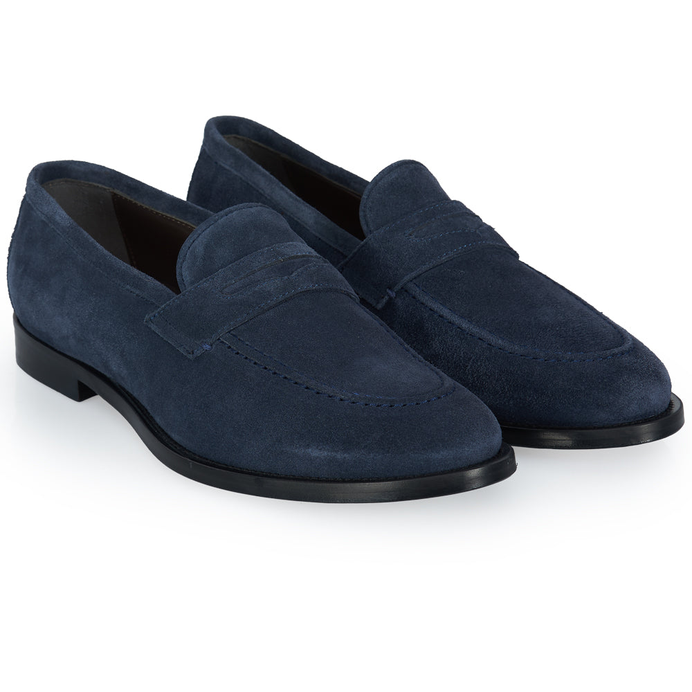 Mocassino Classico in Camoscio Blu Navy