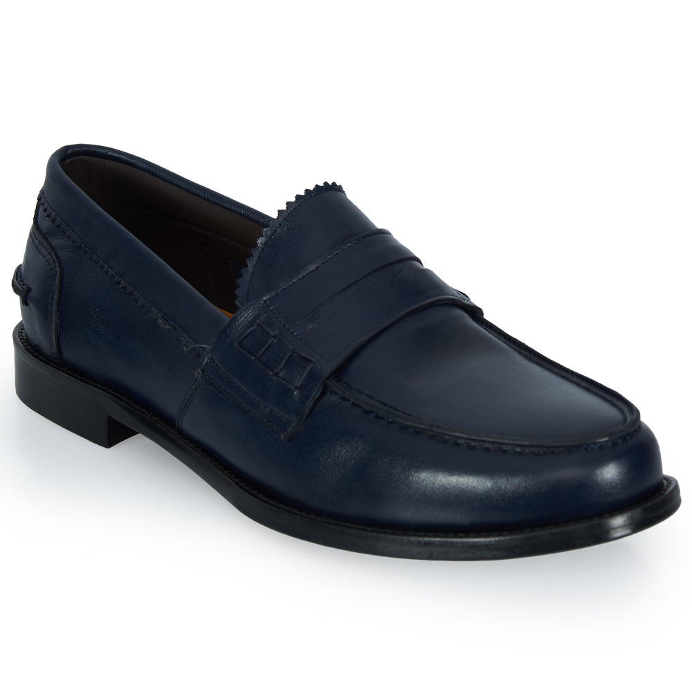 Mocassino Penny blu - pelle morbida