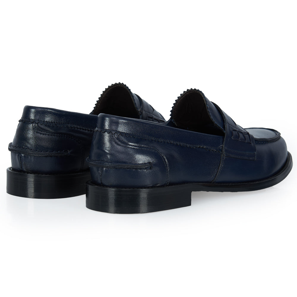 Mocassino Penny blu - pelle morbida