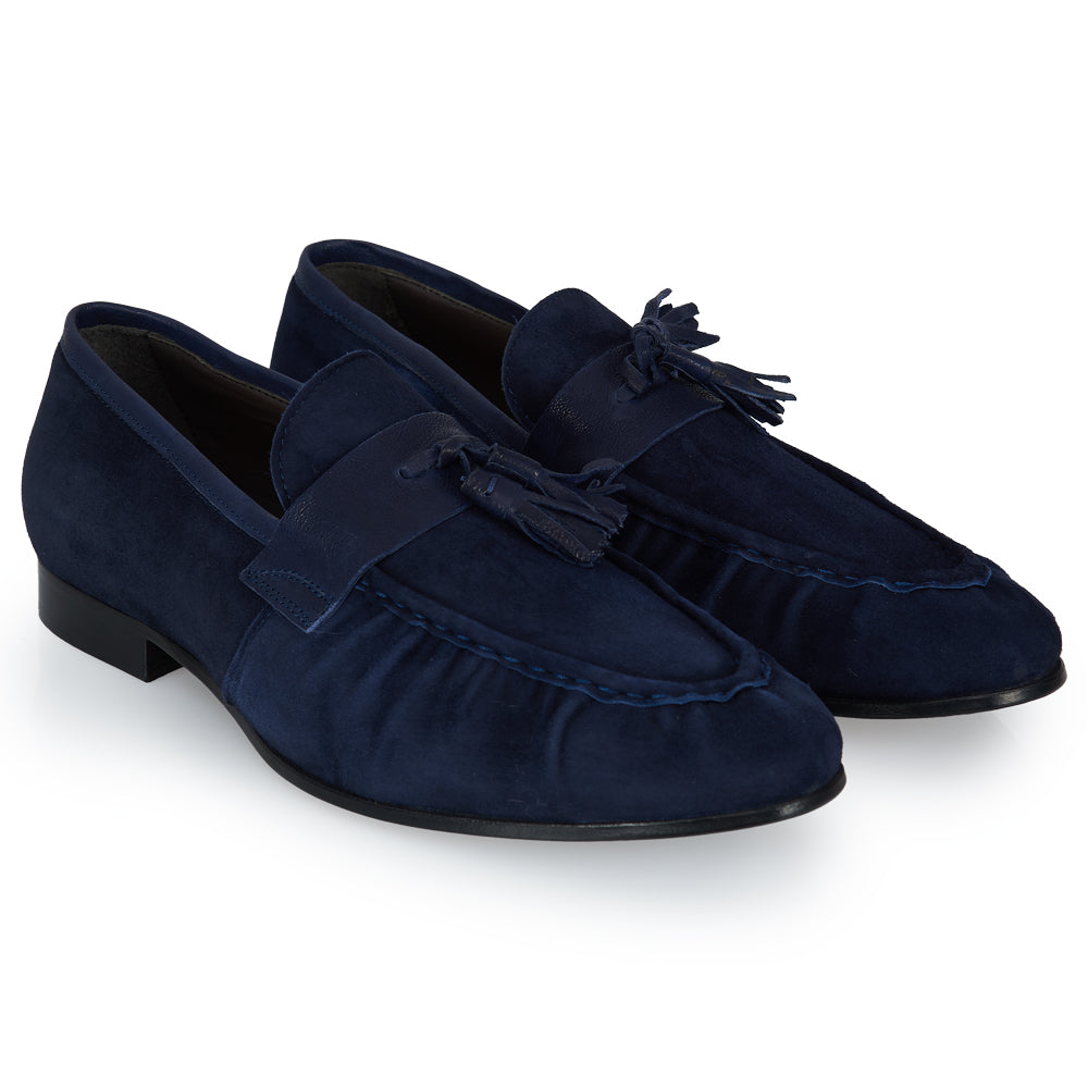 Mocassino Tassel Light Summer Camoscio Blu