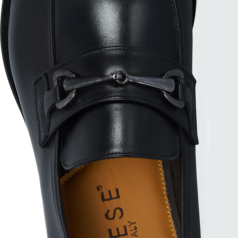 Mocassino classico in Pelle Nera con Morsetto Brunito